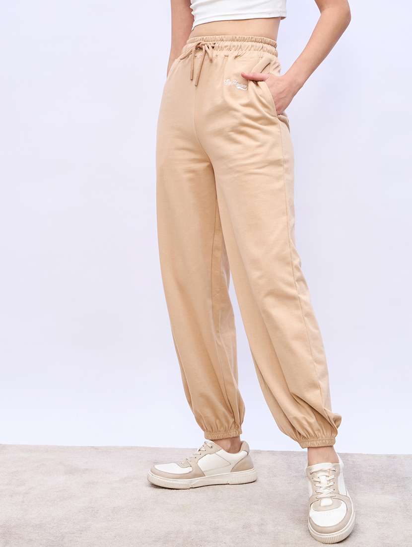 women beige solid mid rise jogger - 22176742 -  Standard Image - 1
