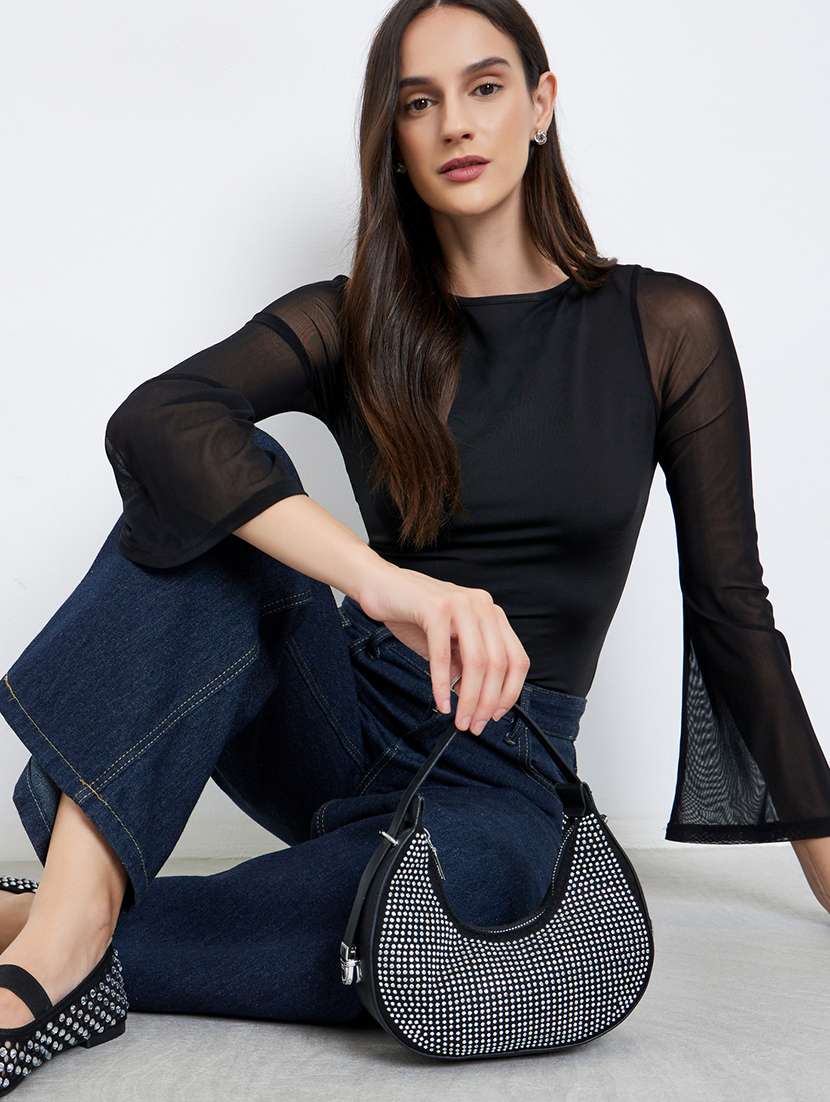 women black emebllished handbag - 22176748 -  Standard Image - 4