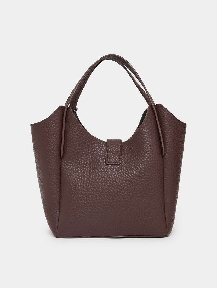 women brown solid handbag - 22176755 -  Standard Image - 1