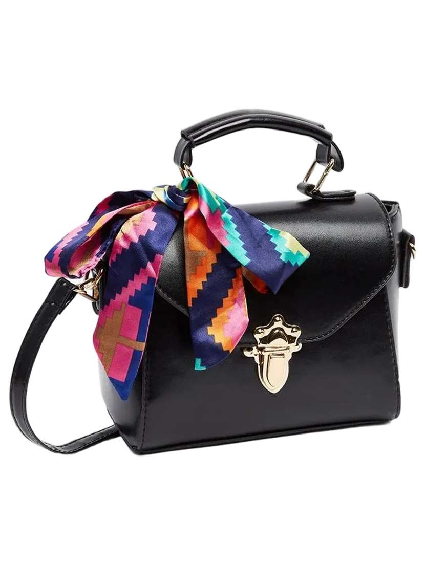 women black solid handbag - 22176763 -  Standard Image - 1