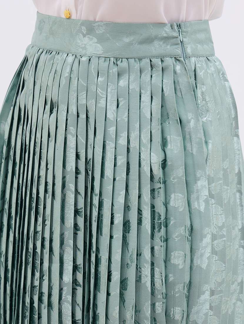 women self designed high rise pleated skirt - 22176793 -  Standard Image - 4