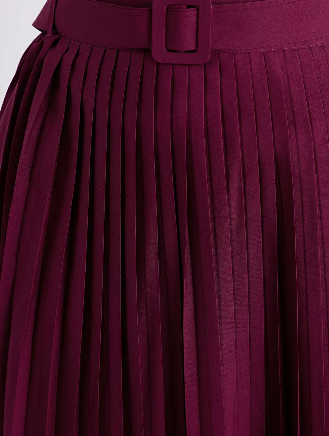 women solid high rise pleated skirt - 22176795 -  Standard Image - 4