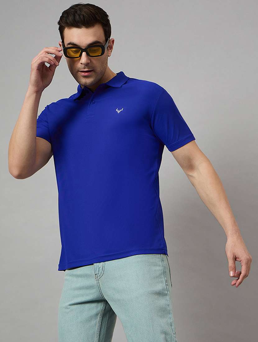 men solid short sleeve polo t-shirt