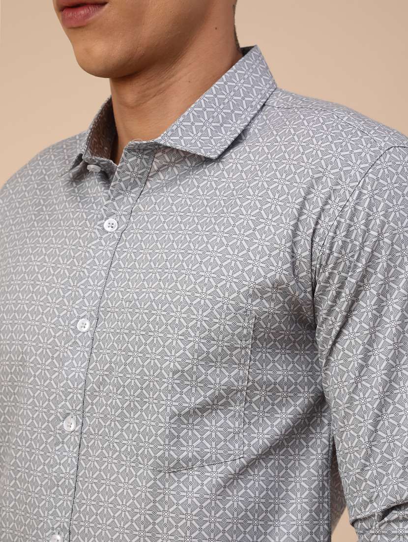 grey cotton formal shirt - 22176855 -  Standard Image - 1