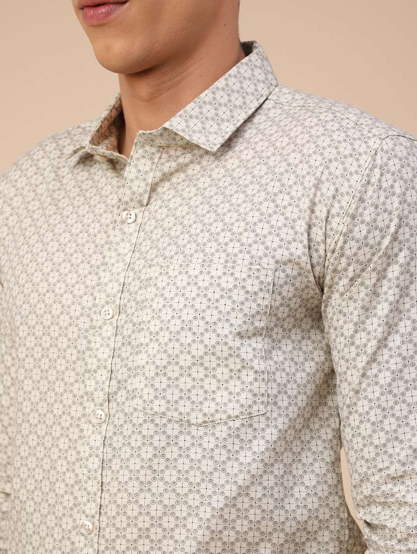 beige cotton formal shirt - 22176857 -  Standard Image - 1