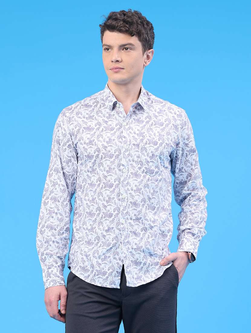 men printed long sleeve regular fit casual shirt - 22176878 -  Standard Image - 1