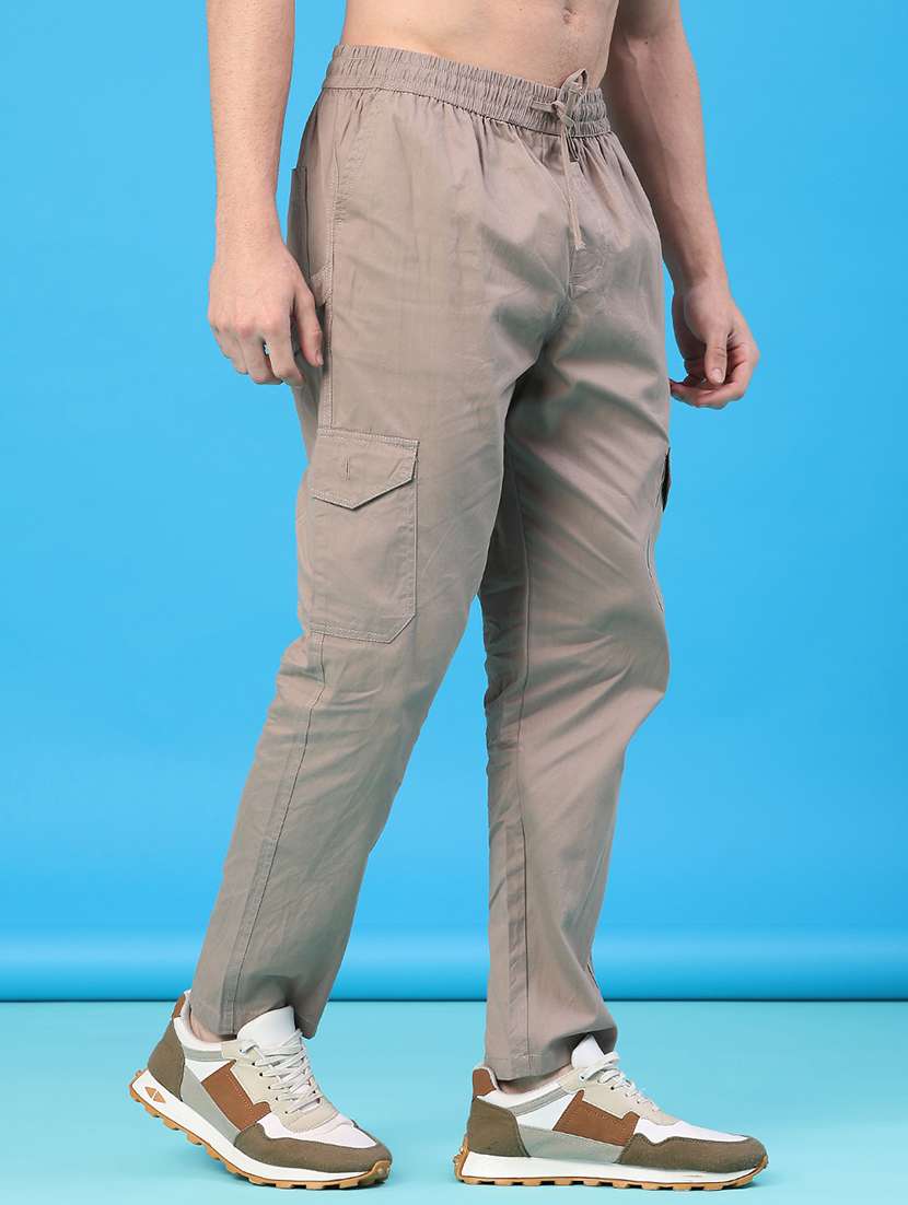 men solid mid rise regular fit cargo - 22176889 -  Standard Image - 1