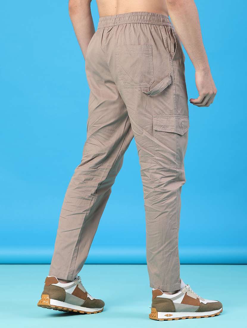 men solid mid rise regular fit cargo - 22176889 -  Standard Image - 4