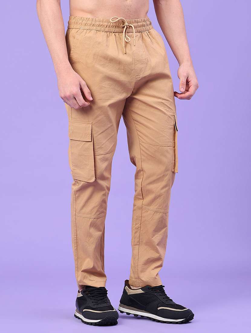 men solid mid rise regular fit cargo  - 22176890 -  Standard Image - 1