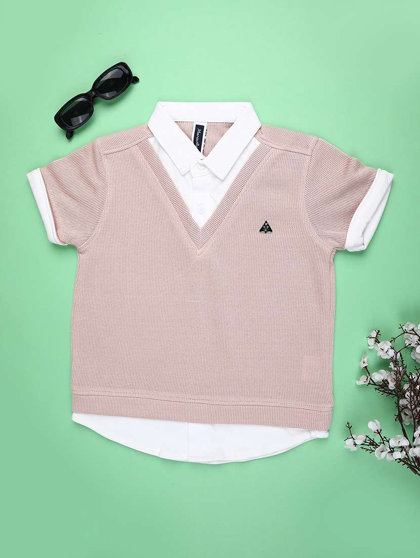 boys solid short sleeve polo t-shirt 