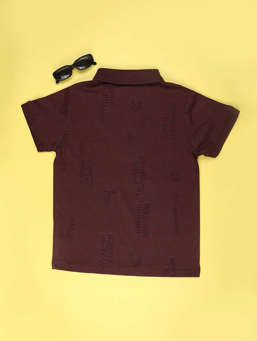 boys solid polo neck t-shirt - 22176940 -  Standard Image - 1