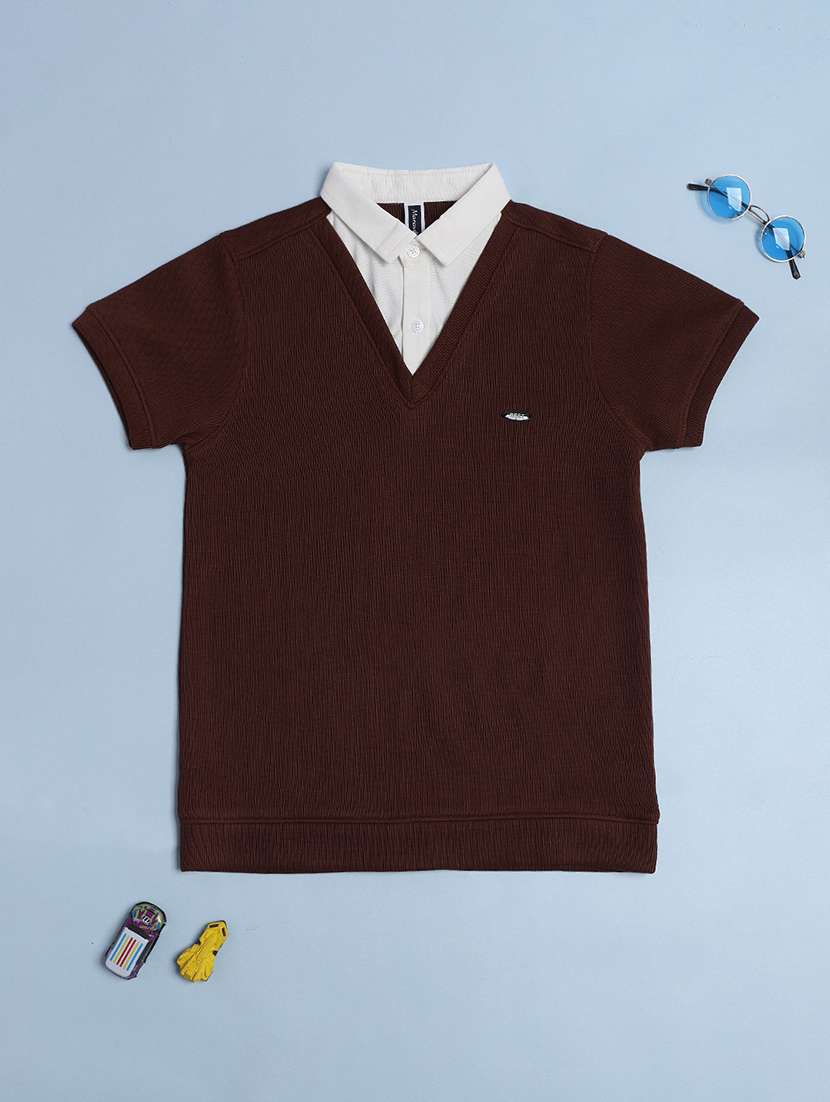 boys solid short sleeve polo t-shirt 