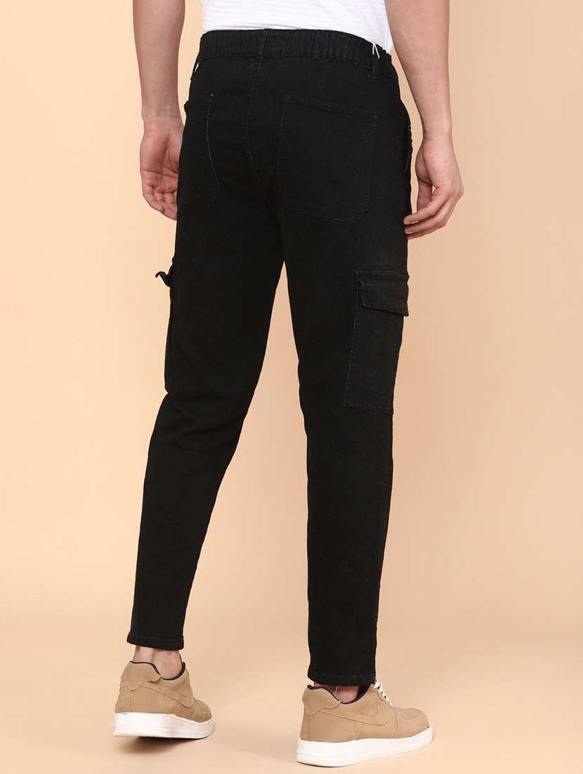 men solid mid rise regular fit cargo  - 22176966 -  Standard Image - 4