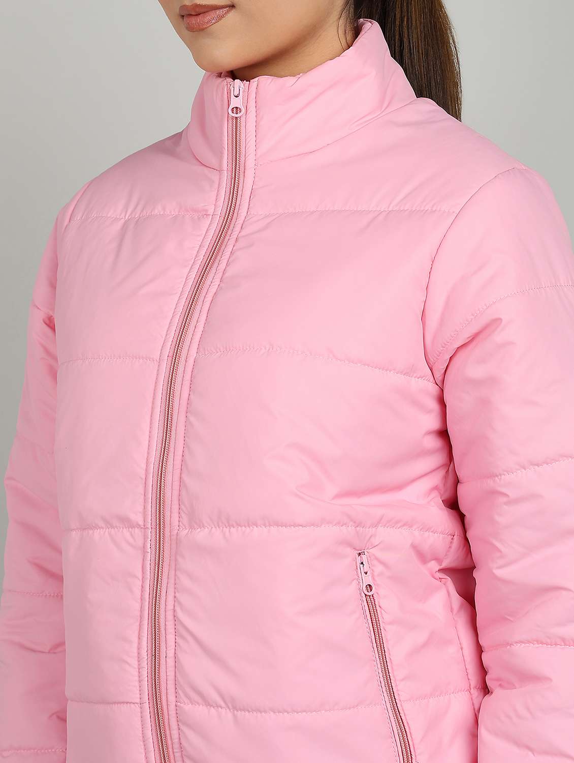 women solid long sleeve quilted jacket - 22177023 -  Standard Image - 4
