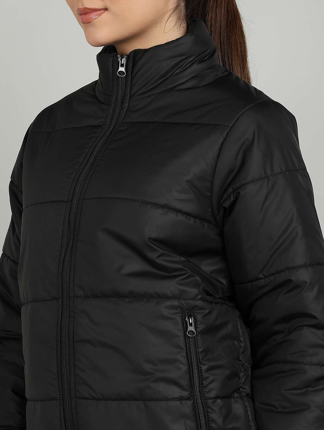 women solid long sleeve quilted jacket - 22177024 -  Standard Image - 4