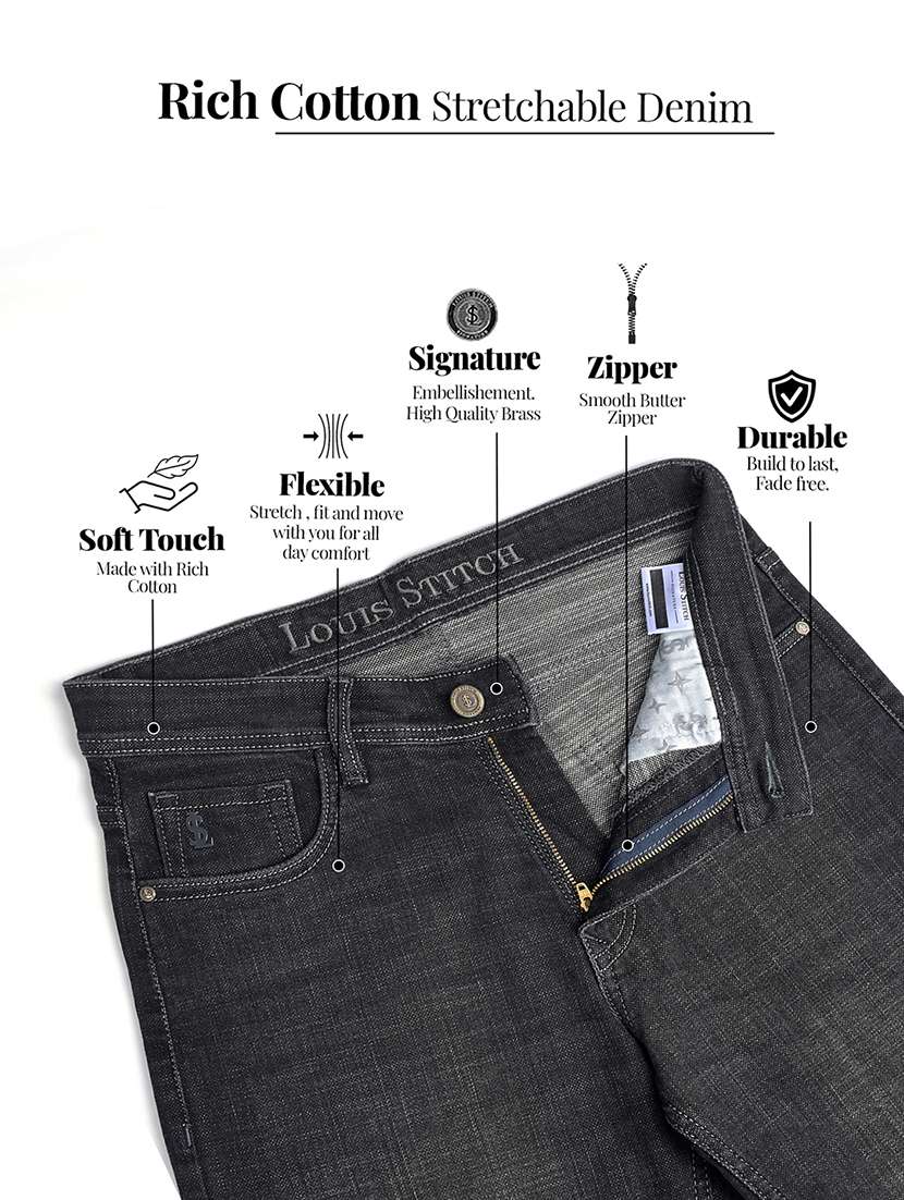 men solid mid rise straight fit jean - 22177029 -  Standard Image - 1