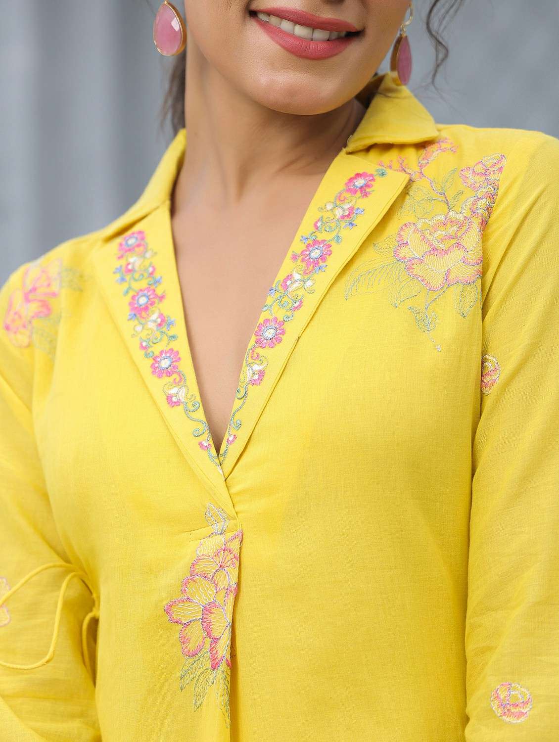 women three quarter sleeve regular fit ethnic co-ord set - 22177032 -  Standard Image - 4