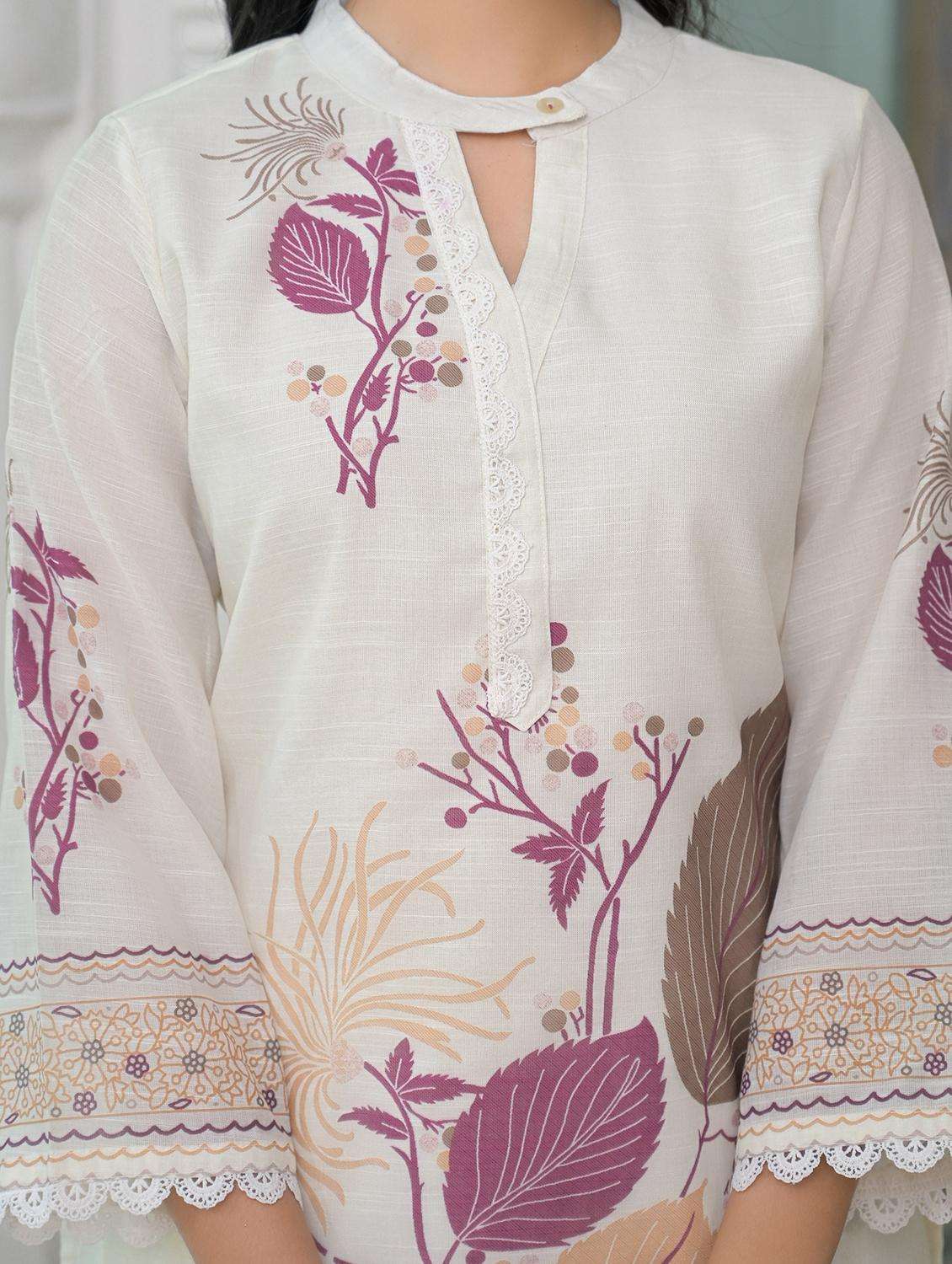 women printed three quarter sleeve regular fit ethnic co-ord set - 22177064 -  Standard Image - 1