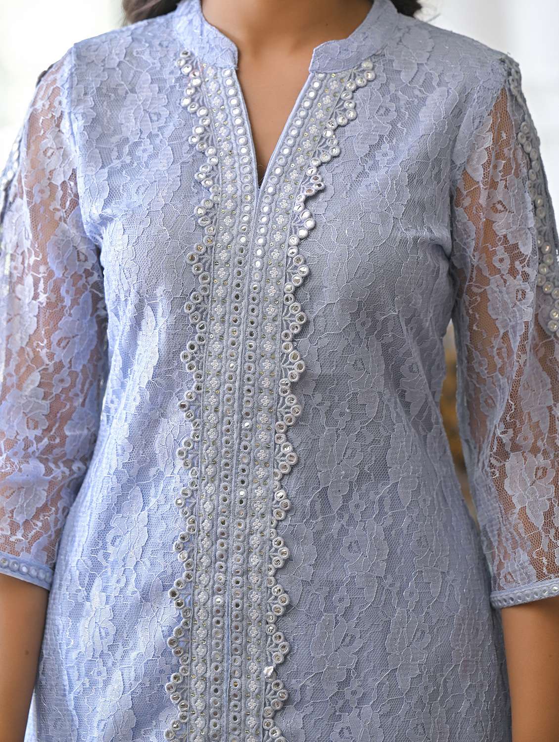 women self design three quarter sleeve ethnic co-ord set - 22177065 -  Standard Image - 6