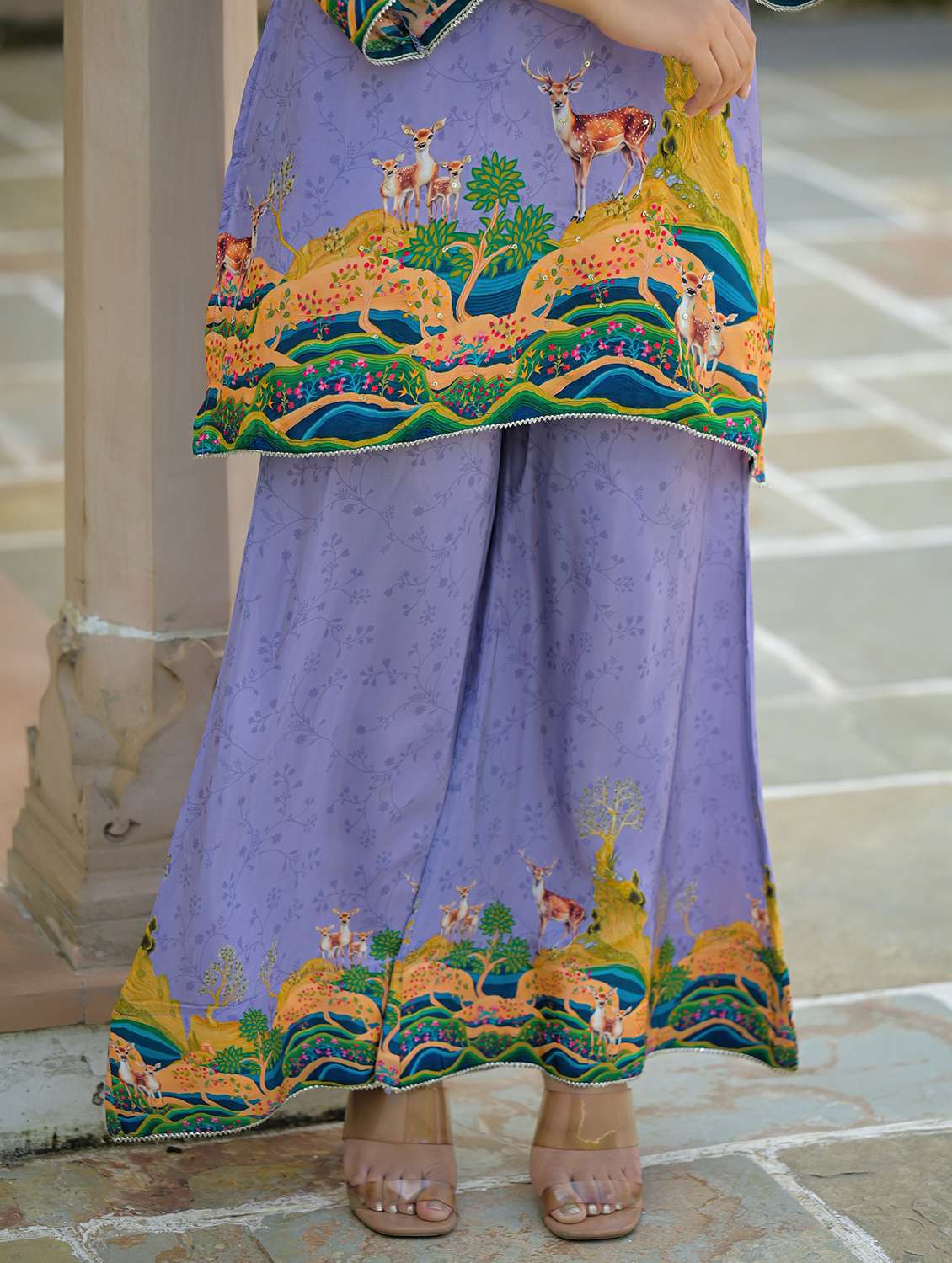 women printed three quarter sleeve regular fit ethnic co-ord set - 22177071 -  Standard Image - 6