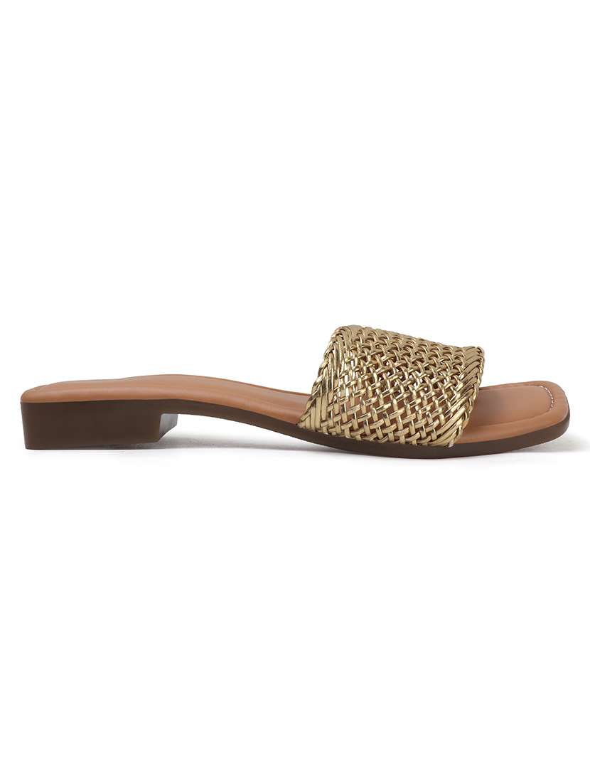 women gold slip on sandal - 22177074 -  Standard Image - 4