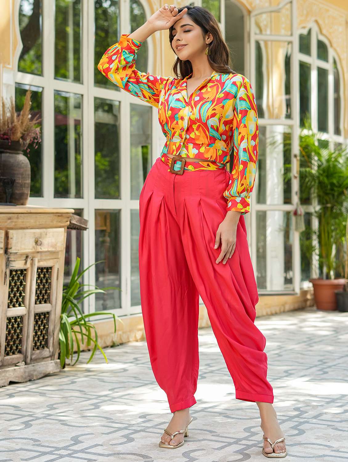 women printed long sleeve ethnic co-ord set - 22177089 -  Standard Image - 1