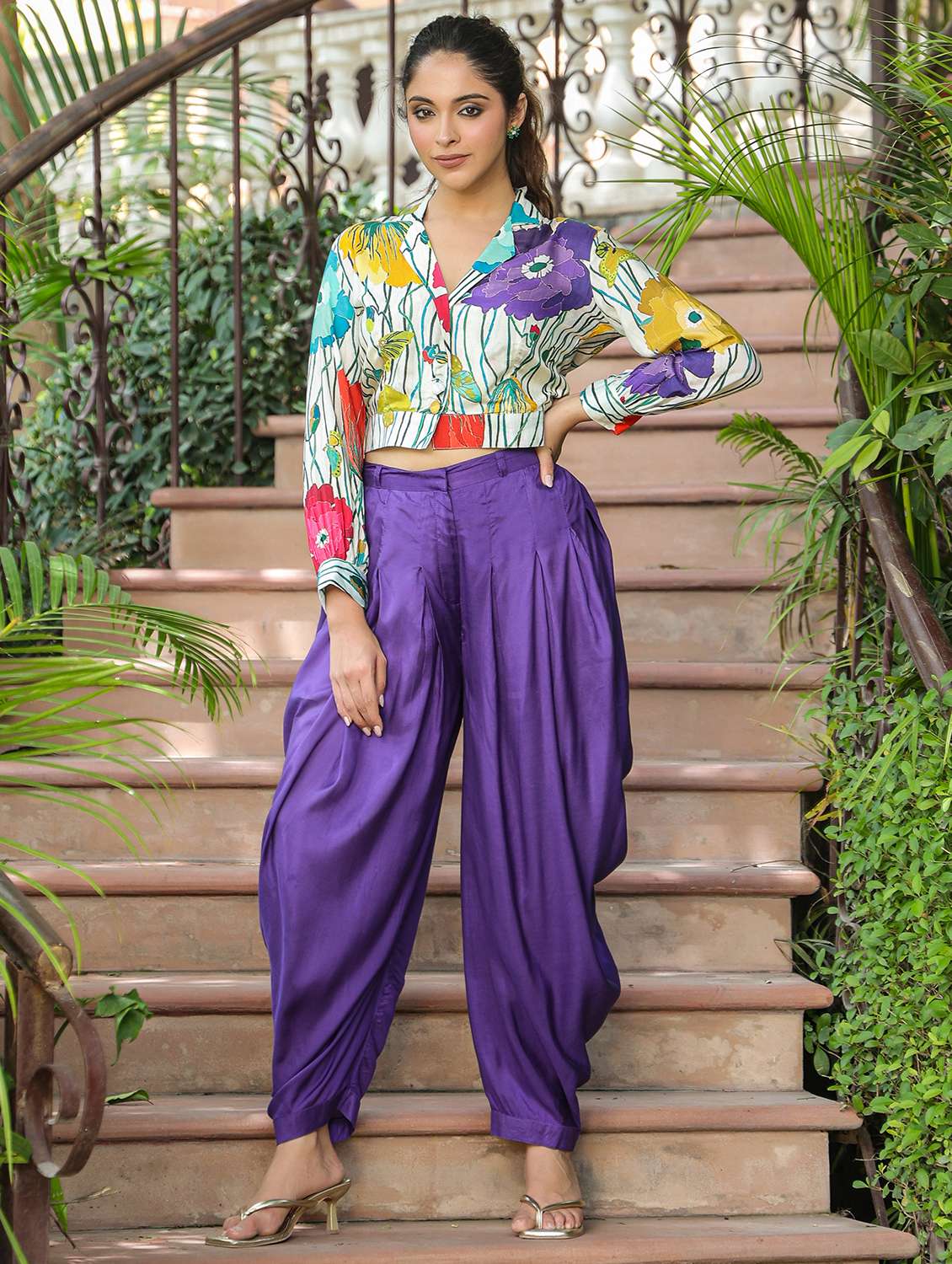 women printed long sleeve ethnic co-ord set - 22177090 -  Standard Image - 1