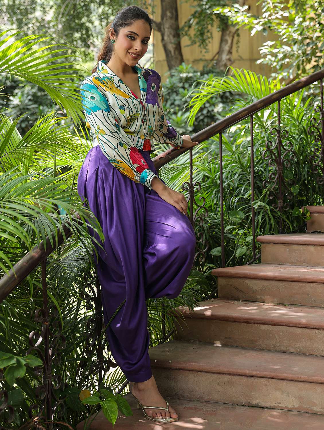 women printed long sleeve ethnic co-ord set - 22177090 -  Standard Image - 4