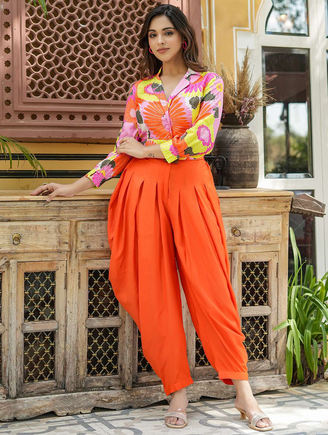 women printed long sleeve ethnic co-ord set - 22177092 -  Standard Image - 4