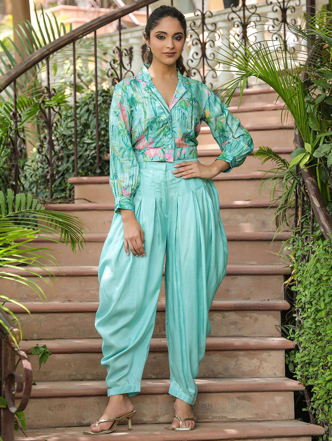 light blue cotton coord set - 22177094 -  Standard Image - 1