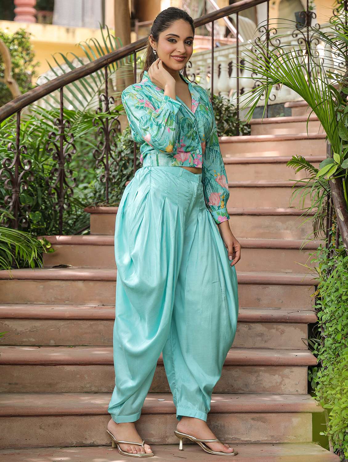 light blue cotton coord set - 22177094 -  Standard Image - 4