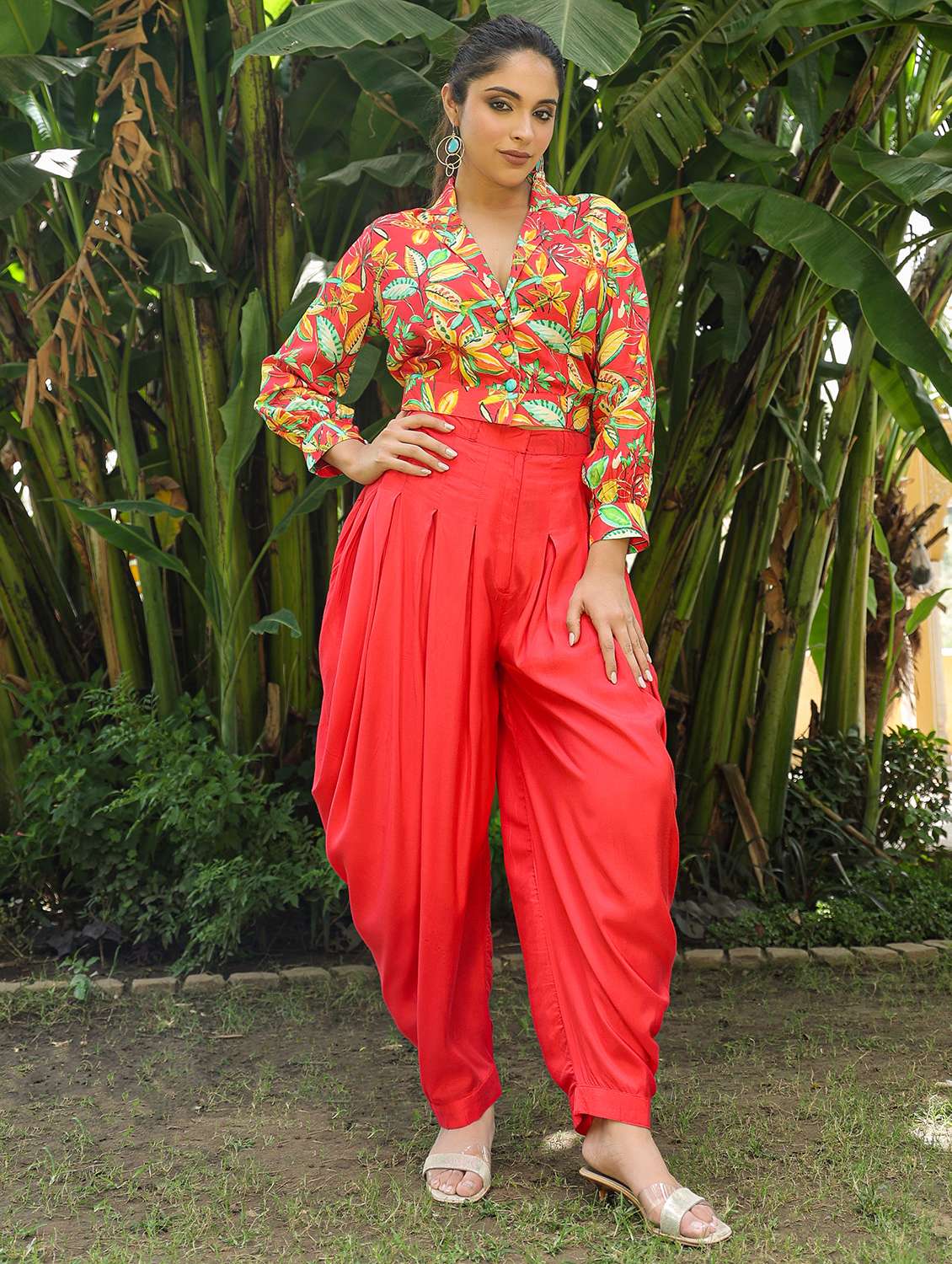 women printed long sleeve ethnic co-ord set - 22177095 -  Standard Image - 1