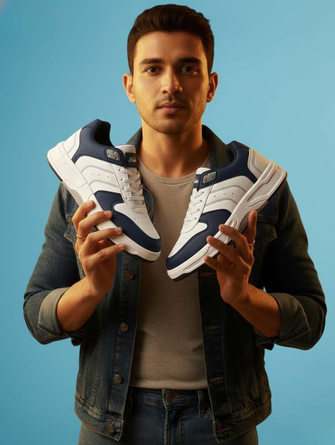 men blue lace up sneaker - 22177130 -  Standard Image - 4