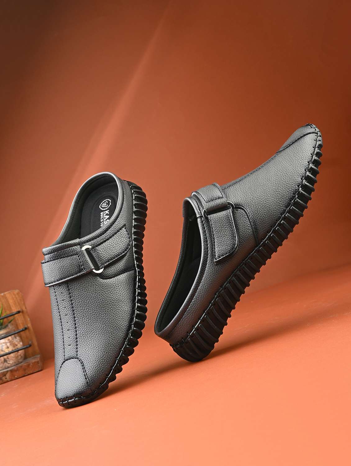 men grey solid slip on sandal - 22177160 -  Standard Image - 1