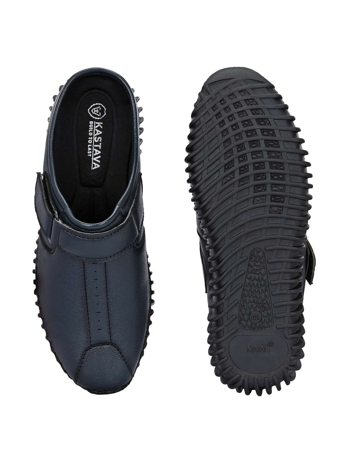 men blue solid slip on sandal - 22177161 -  Standard Image - 4