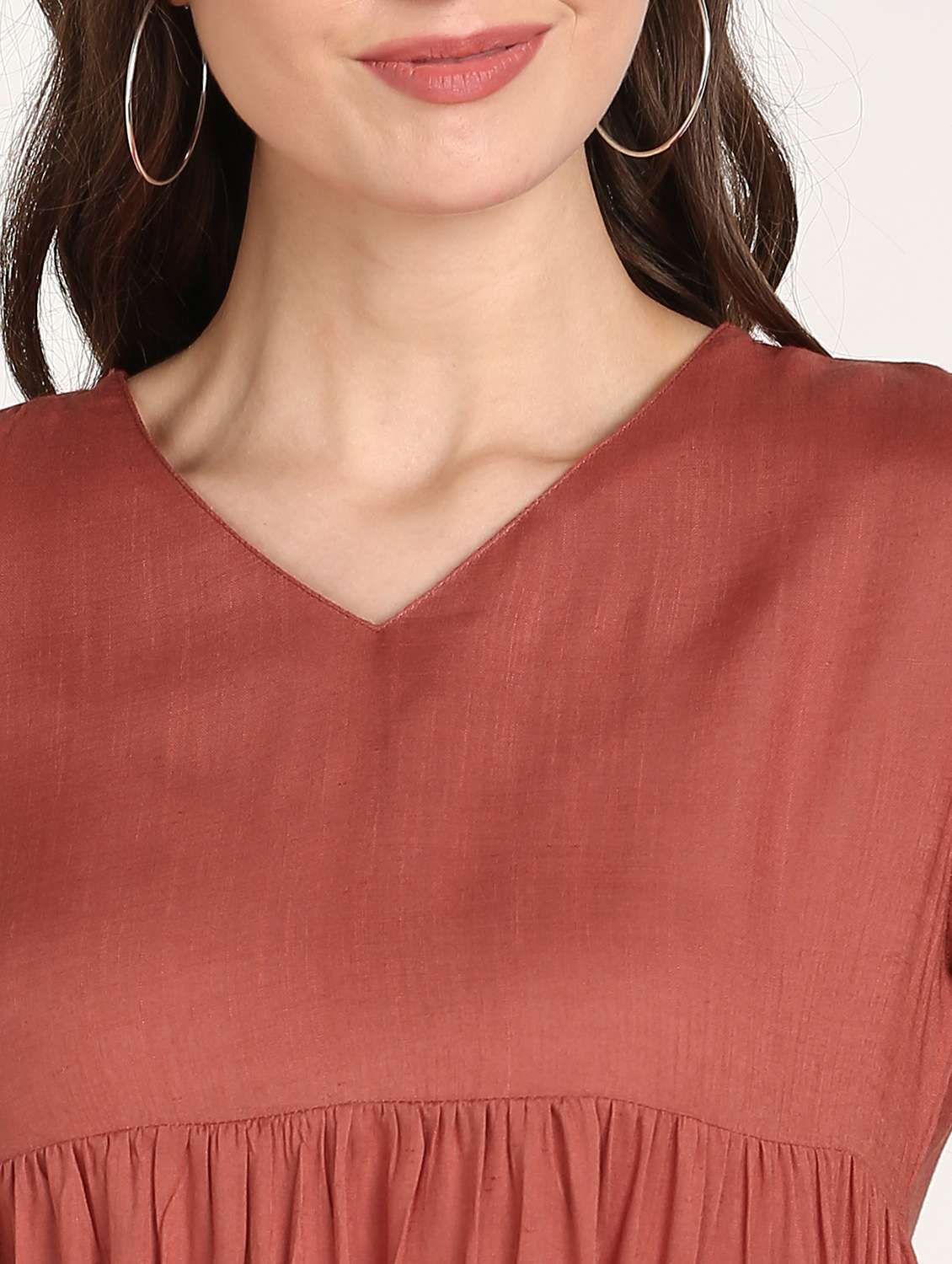 women solid bell sleeve tiered dress - 22177165 -  Standard Image - 4