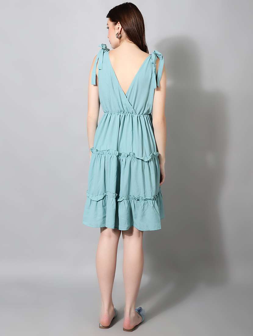 women solid sleeveless tiered dress - 22177167 -  Standard Image - 4