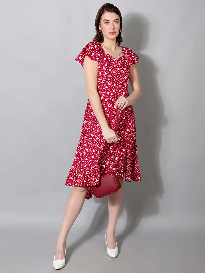 women floral print short sleeve tiered dress - 22177168 -  Standard Image - 4