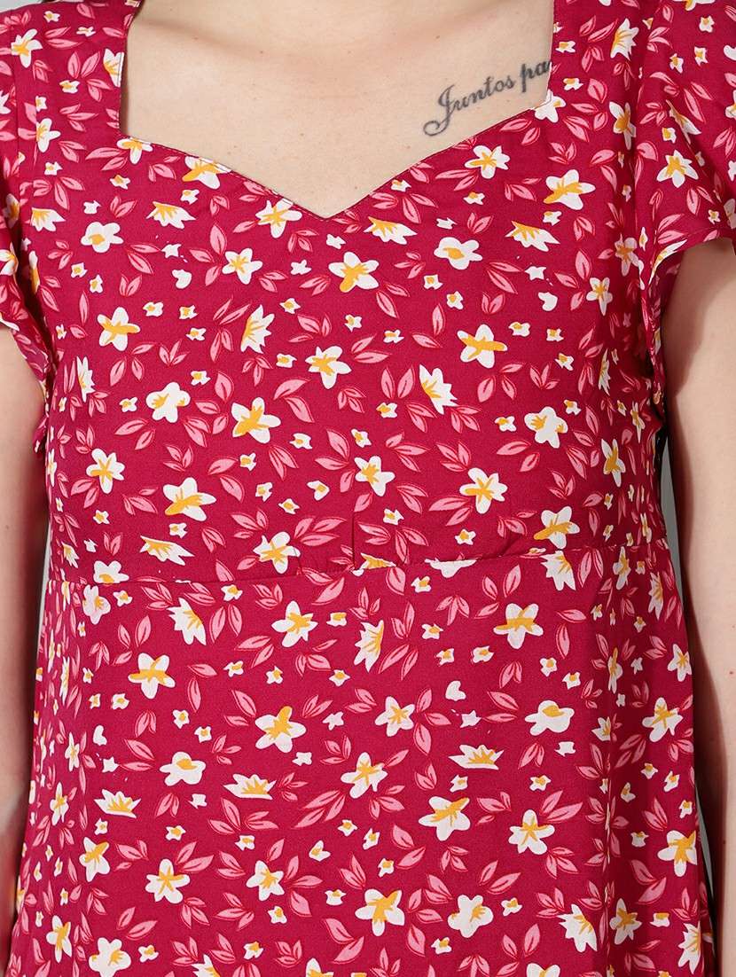 women floral print short sleeve tiered dress - 22177168 -  Standard Image - 6