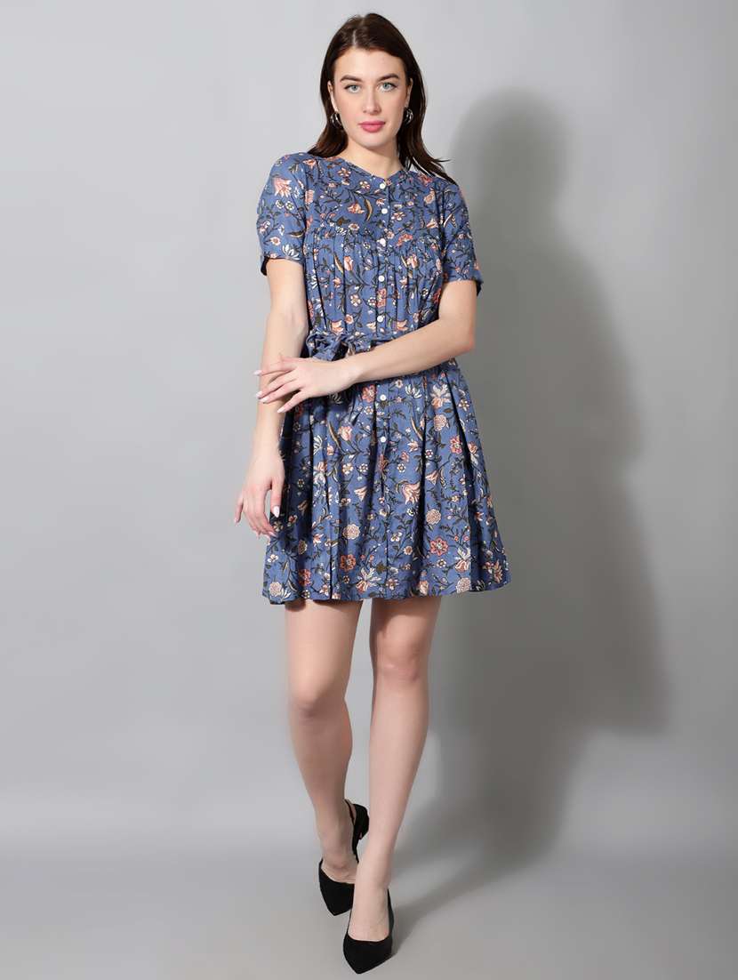 women floral print short sleeve shirt dress - 22177169 -  Standard Image - 1