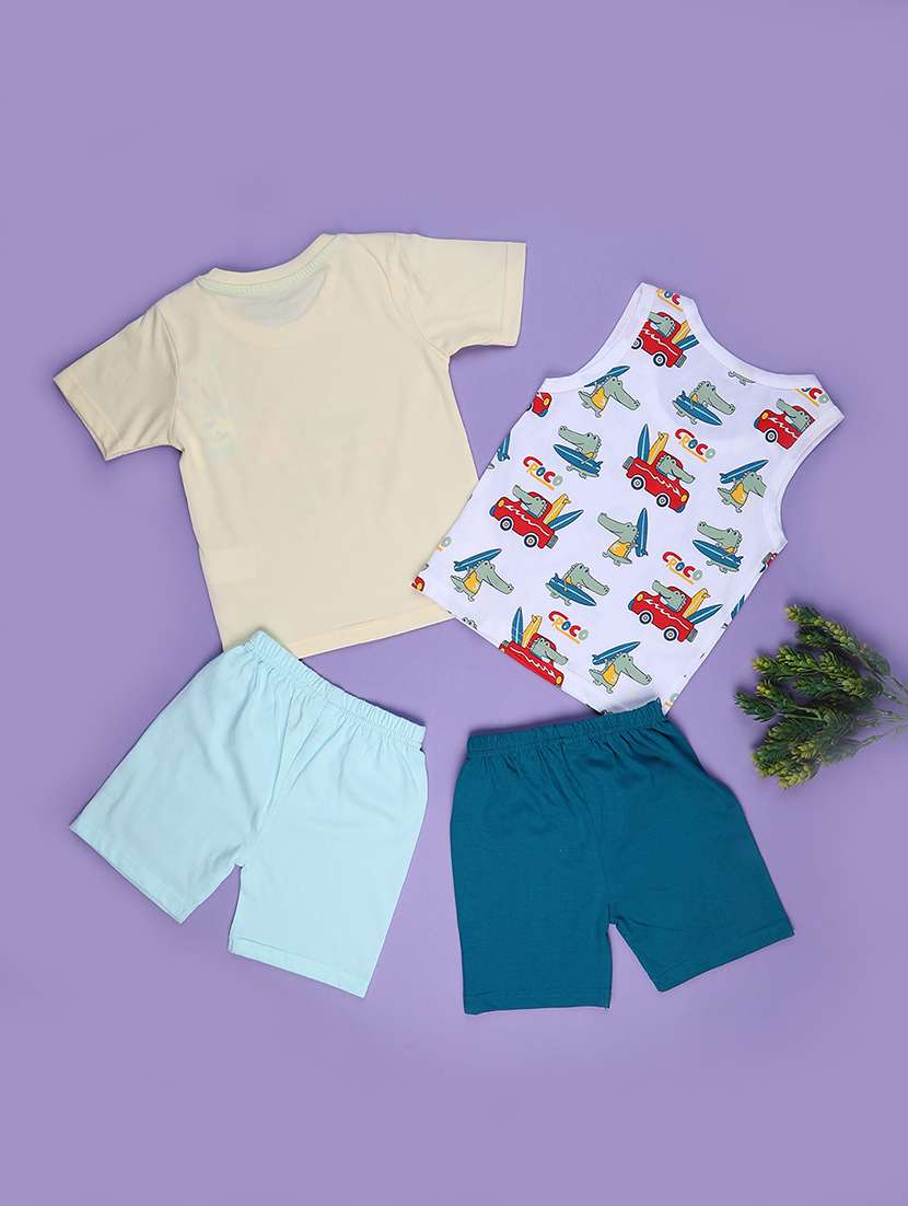 kids pack of 2 printed shorts co-ord set - 22177181 -  Standard Image - 1