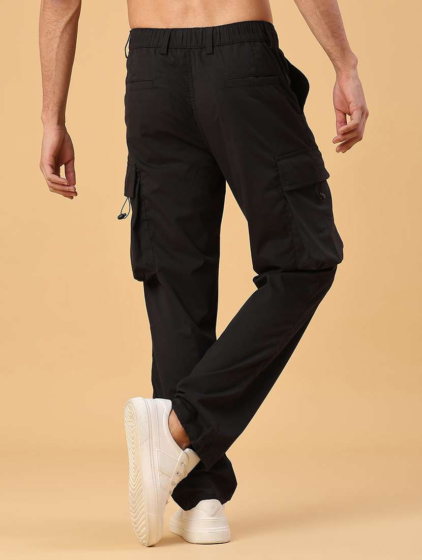men solid mid rise regular fit cargo - 22177212 -  Standard Image - 4