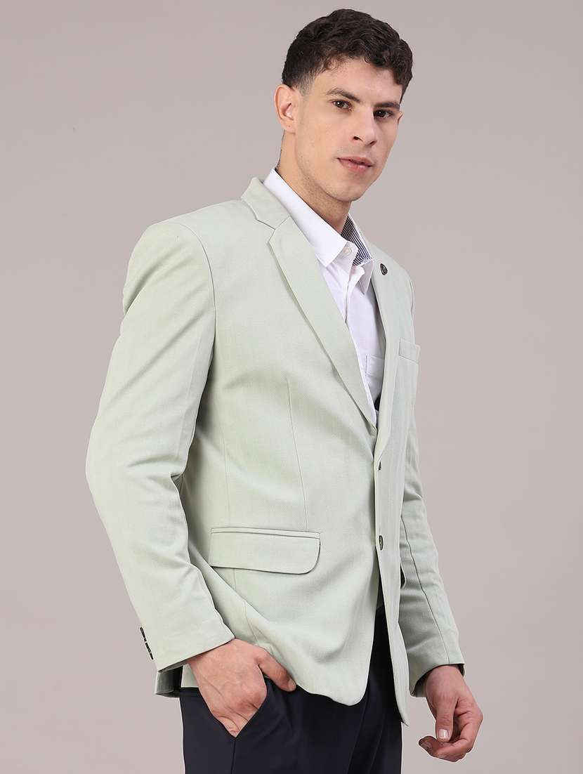 men self design lapel collar single breasted casual blazer - 22177222 -  Standard Image - 1