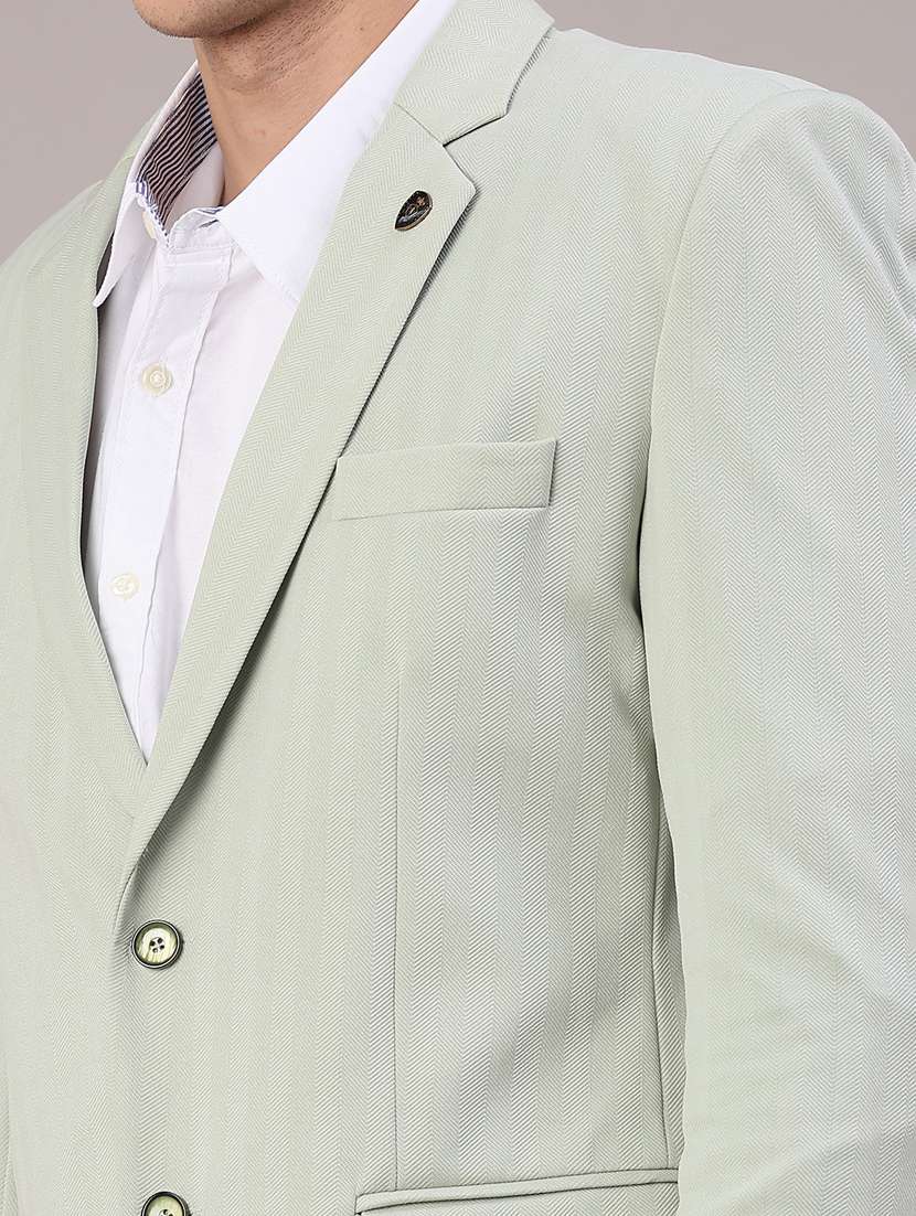 men self design lapel collar single breasted casual blazer - 22177222 -  Standard Image - 4