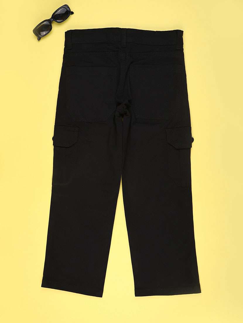 boys solid mid rise regular fit cargo - 22177234 -  Standard Image - 1