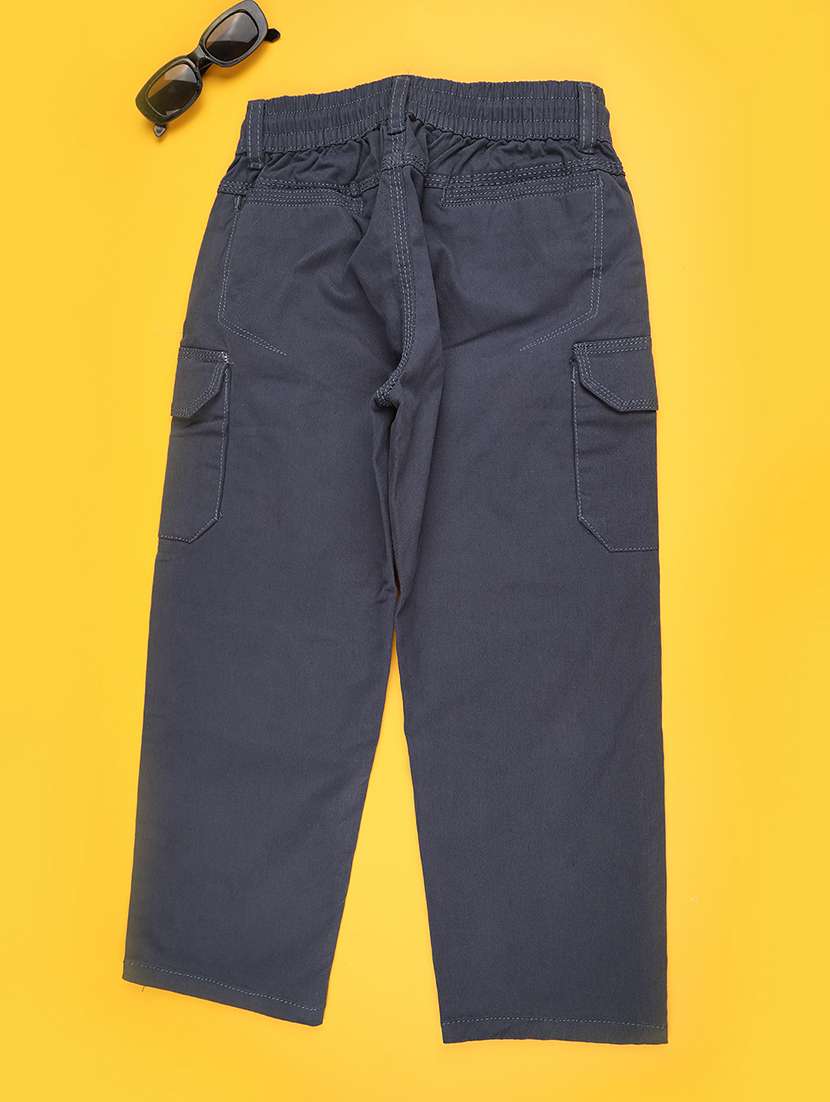 boys solid mid rise cargo - 22177238 -  Standard Image - 1
