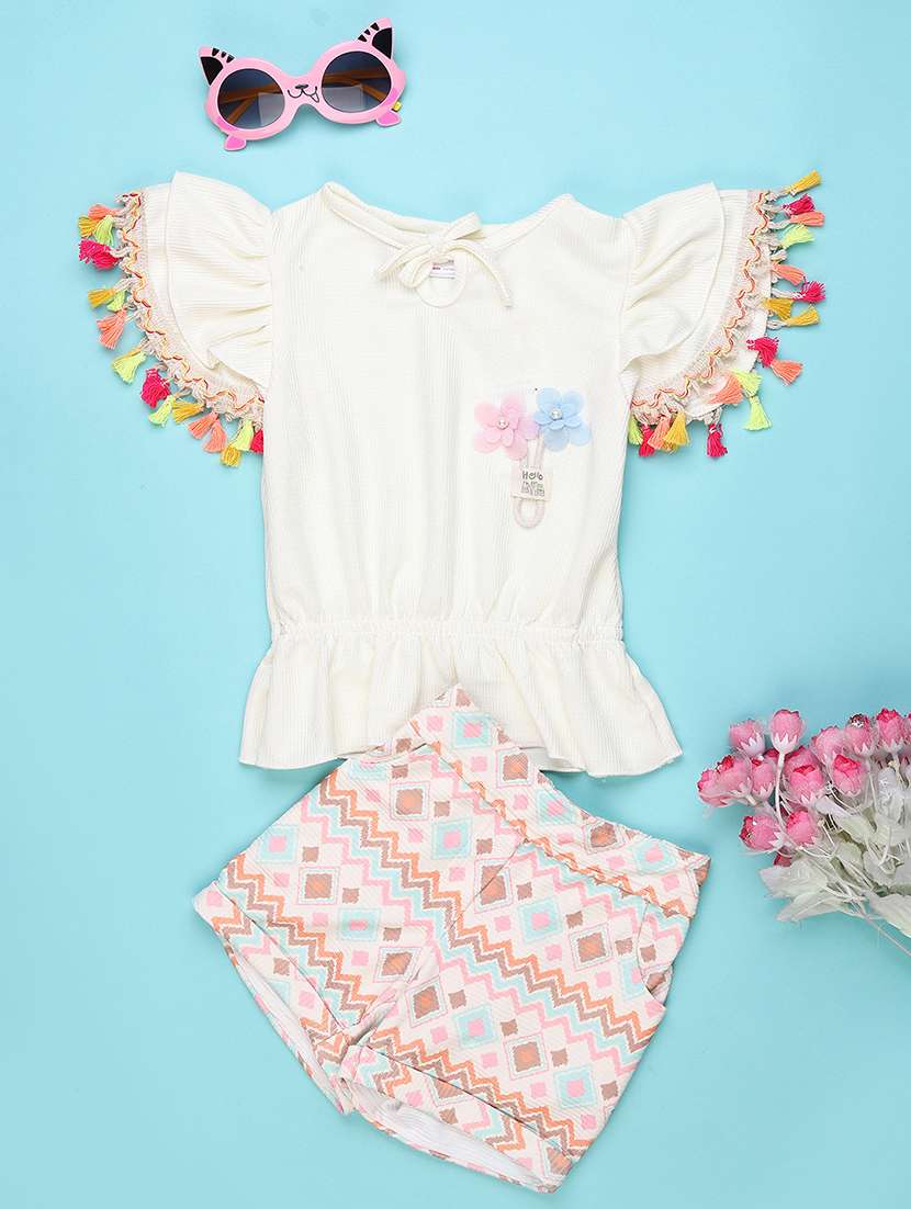 girls printed top and shorts set - 22177245 -  Standard Image - 1
