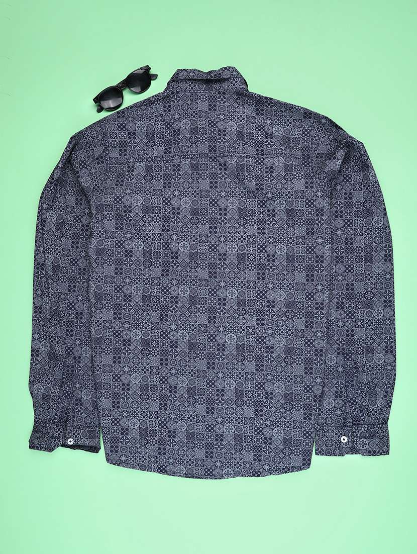 boys printed collared long sleeve shirt - 22177258 -  Standard Image - 1