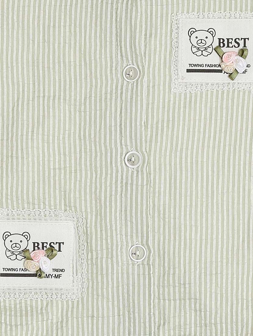 girls soldi collaerd short sleeve shirts top - 22177275 -  Standard Image - 4