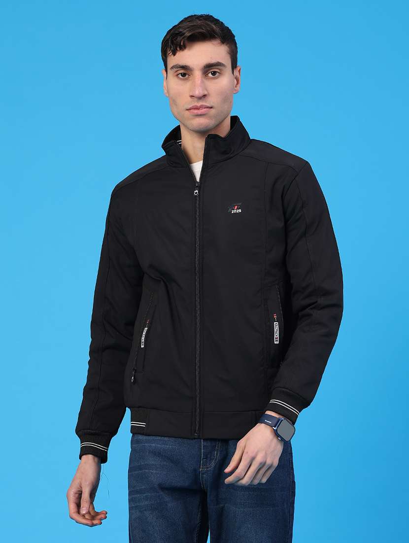 men solid long sleeve insulator bomber jacket - 22177281 -  Standard Image - 1